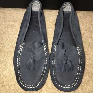 Zara Blue Faux Suede Loafer